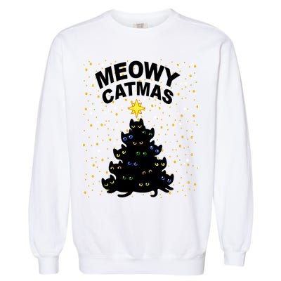 Meowy Christmas Garment-Dyed Sweatshirt