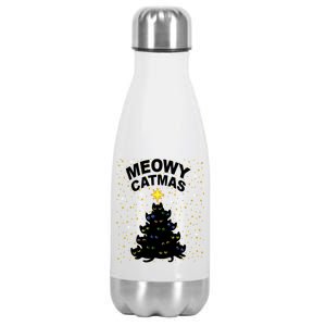 Meowy Christmas Stainless Steel Insulated Water Bottle