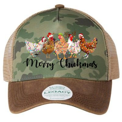 Merry Chickmas Merry Christmas Chicken Christmas Lights Long Sleeve Legacy Tie Dye Trucker Hat