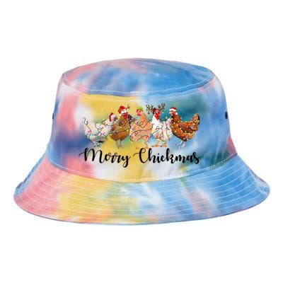 Merry Chickmas Merry Christmas Chicken Christmas Lights Long Sleeve Tie Dye Newport Bucket Hat