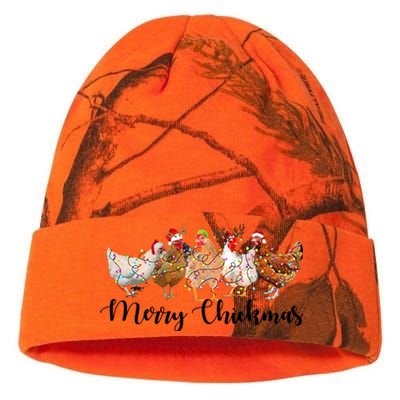 Merry Chickmas Merry Christmas Chicken Christmas Lights Long Sleeve Kati Licensed 12" Camo Beanie