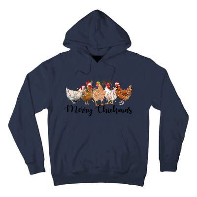 Merry Chickmas Merry Christmas Chicken Christmas Lights Long Sleeve Tall Hoodie