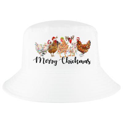 Merry Chickmas Merry Christmas Chicken Christmas Lights Long Sleeve Cool Comfort Performance Bucket Hat