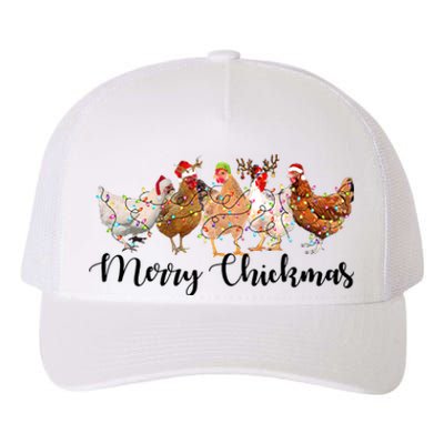 Merry Chickmas Merry Christmas Chicken Christmas Lights Long Sleeve Yupoong Adult 5-Panel Trucker Hat