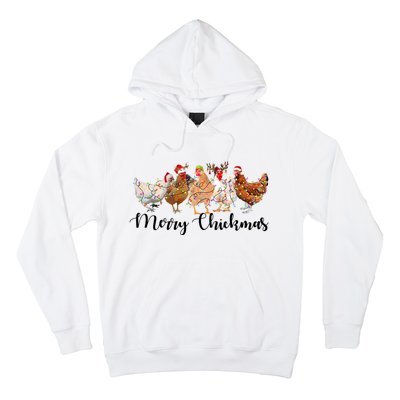 Merry Chickmas Merry Christmas Chicken Christmas Lights Long Sleeve Hoodie