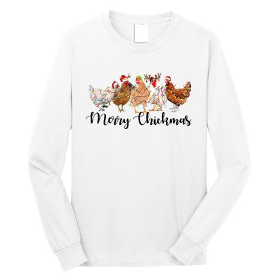 Merry Chickmas Merry Christmas Chicken Christmas Lights Long Sleeve Long Sleeve Shirt