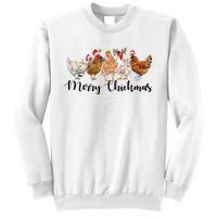 Merry Chickmas Merry Christmas Chicken Christmas Lights Long Sleeve Sweatshirt