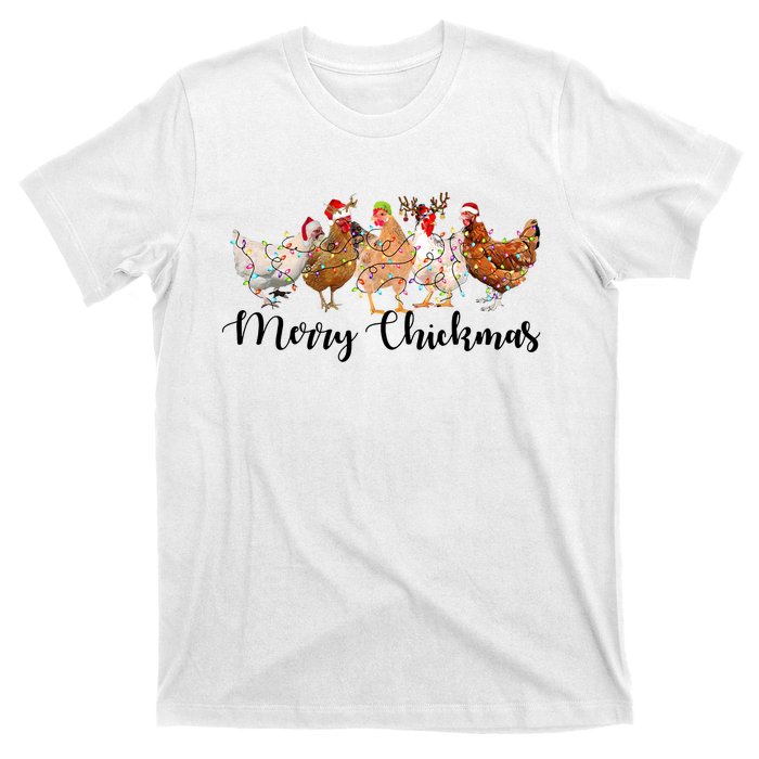 Merry Chickmas Merry Christmas Chicken Christmas Lights Long Sleeve T-Shirt