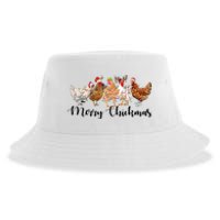 Merry Chickmas Merry Christmas Chicken Christmas Lights Long Sleeve Sustainable Bucket Hat