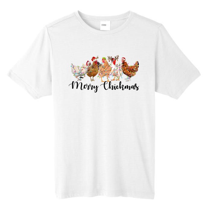 Merry Chickmas Merry Christmas Chicken Christmas Lights Long Sleeve Tall Fusion ChromaSoft Performance T-Shirt