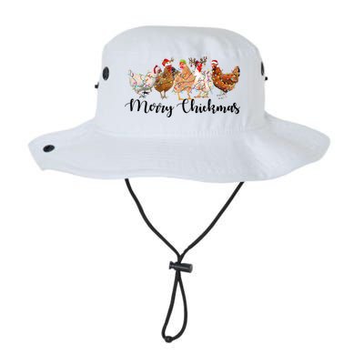 Merry Chickmas Merry Christmas Chicken Christmas Lights Long Sleeve Legacy Cool Fit Booney Bucket Hat