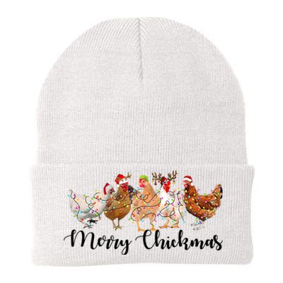 Merry Chickmas Merry Christmas Chicken Christmas Lights Long Sleeve Knit Cap Winter Beanie