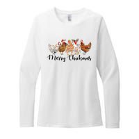 Merry Chickmas Merry Christmas Chicken Christmas Lights Long Sleeve Womens CVC Long Sleeve Shirt