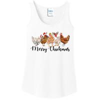 Merry Chickmas Merry Christmas Chicken Christmas Lights Long Sleeve Ladies Essential Tank