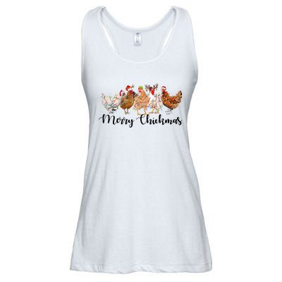 Merry Chickmas Merry Christmas Chicken Christmas Lights Long Sleeve Ladies Essential Flowy Tank