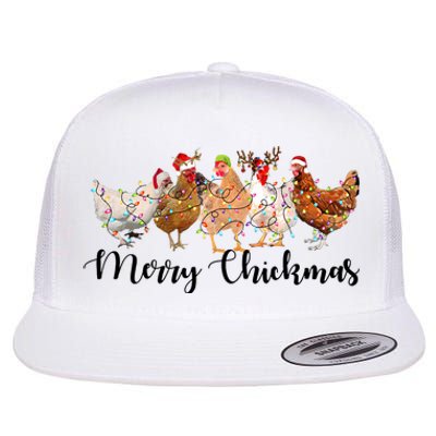 Merry Chickmas Merry Christmas Chicken Christmas Lights Long Sleeve Flat Bill Trucker Hat