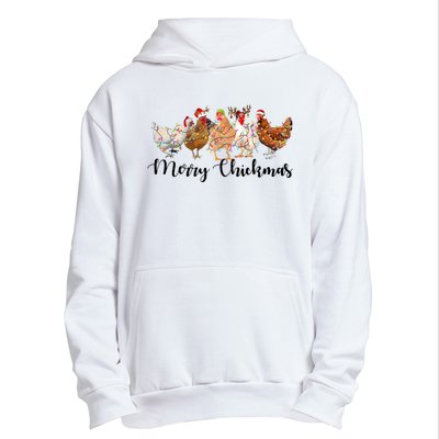 Merry Chickmas Merry Christmas Chicken Christmas Lights Long Sleeve Urban Pullover Hoodie