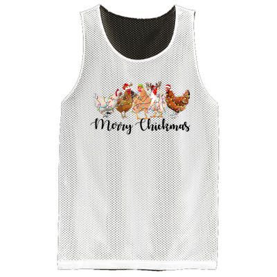 Merry Chickmas Merry Christmas Chicken Christmas Lights Long Sleeve Mesh Reversible Basketball Jersey Tank