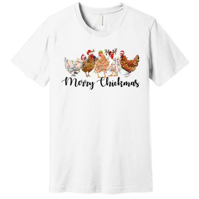 Merry Chickmas Merry Christmas Chicken Christmas Lights Long Sleeve Premium T-Shirt