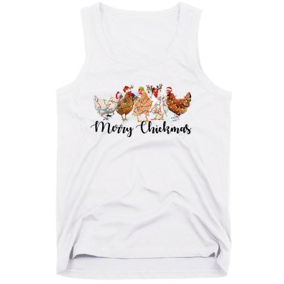 Merry Chickmas Merry Christmas Chicken Christmas Lights Long Sleeve Tank Top