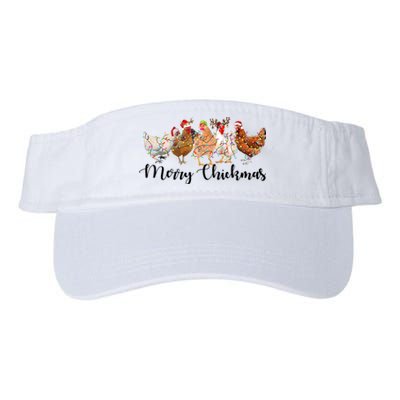 Merry Chickmas Merry Christmas Chicken Christmas Lights Long Sleeve Valucap Bio-Washed Visor