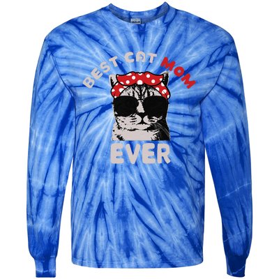 Meow Cat Meow Kitty Funny Cats Mom And Cat Dad Tie-Dye Long Sleeve Shirt