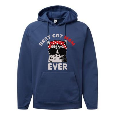 Meow Cat Meow Kitty Funny Cats Mom And Cat Dad Performance Fleece Hoodie