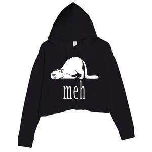 Meh Cat Crop Fleece Hoodie