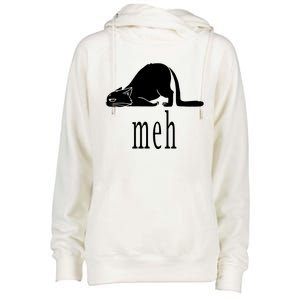 Meh Cat Womens Funnel Neck Pullover Hood