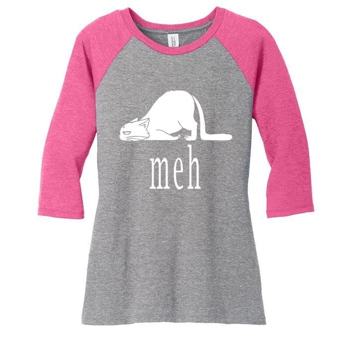 Meh Cat Women's Tri-Blend 3/4-Sleeve Raglan Shirt