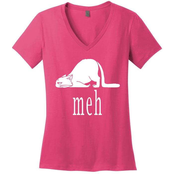 Meh Cat Women's V-Neck T-Shirt