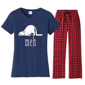 Meh Cat Women's Flannel Pajama Set