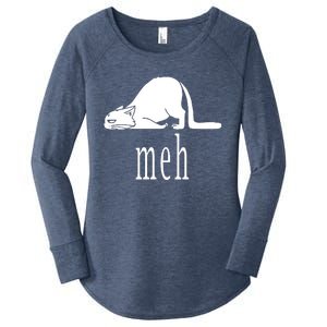 Meh Cat Women's Perfect Tri Tunic Long Sleeve Shirt