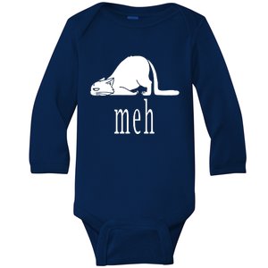 Meh Cat Baby Long Sleeve Bodysuit