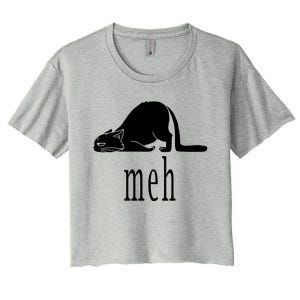 Meh Cat Women's Crop Top Tee