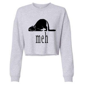 Meh Cat Cropped Pullover Crew