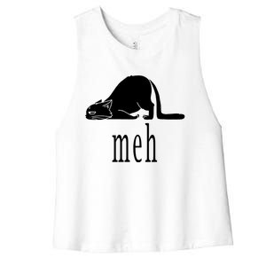 Meh Cat Women's Racerback Cropped Tank