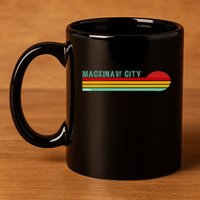 Mackinaw City Michigan 11oz C Handle Ceramic Mug