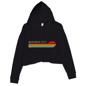 Mackinaw City Michigan Crop Fleece Hoodie