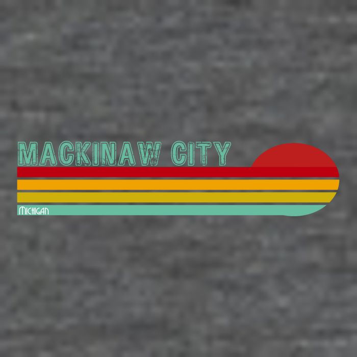 Mackinaw City Michigan 7 Panel Mesh Trucker Snapback Hat