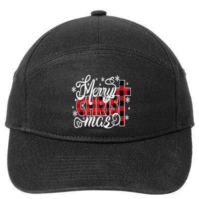 Merry Christ Mas Christian Jesus Christmas Pjs Xmas Pajamas 7-Panel Snapback Hat