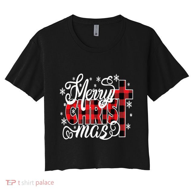 Merry Christ Mas Christian Jesus Christmas Pjs Xmas Pajamas Crop Top