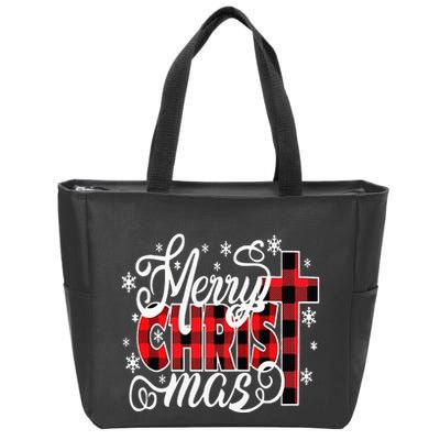 Merry Christ Mas Christian Jesus Christmas Pjs Xmas Pajamas Zip Tote Bag
