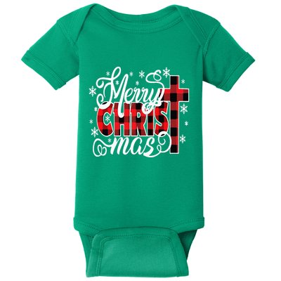 Merry Christ Mas Christian Jesus Christmas Pjs Xmas Pajamas Baby Bodysuit