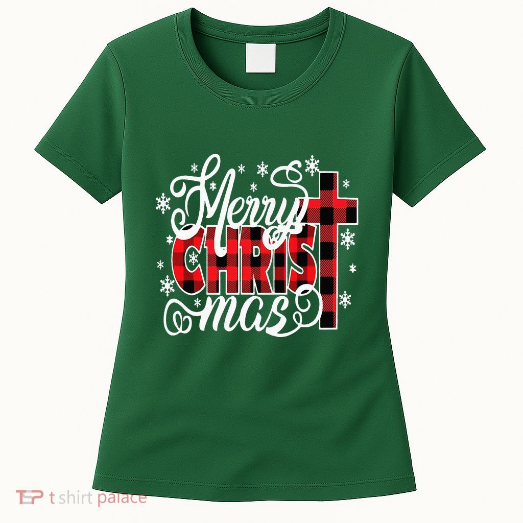 Merry Christ Mas Christian Jesus Christmas Pjs Xmas Pajamas Womens T-Shirt
