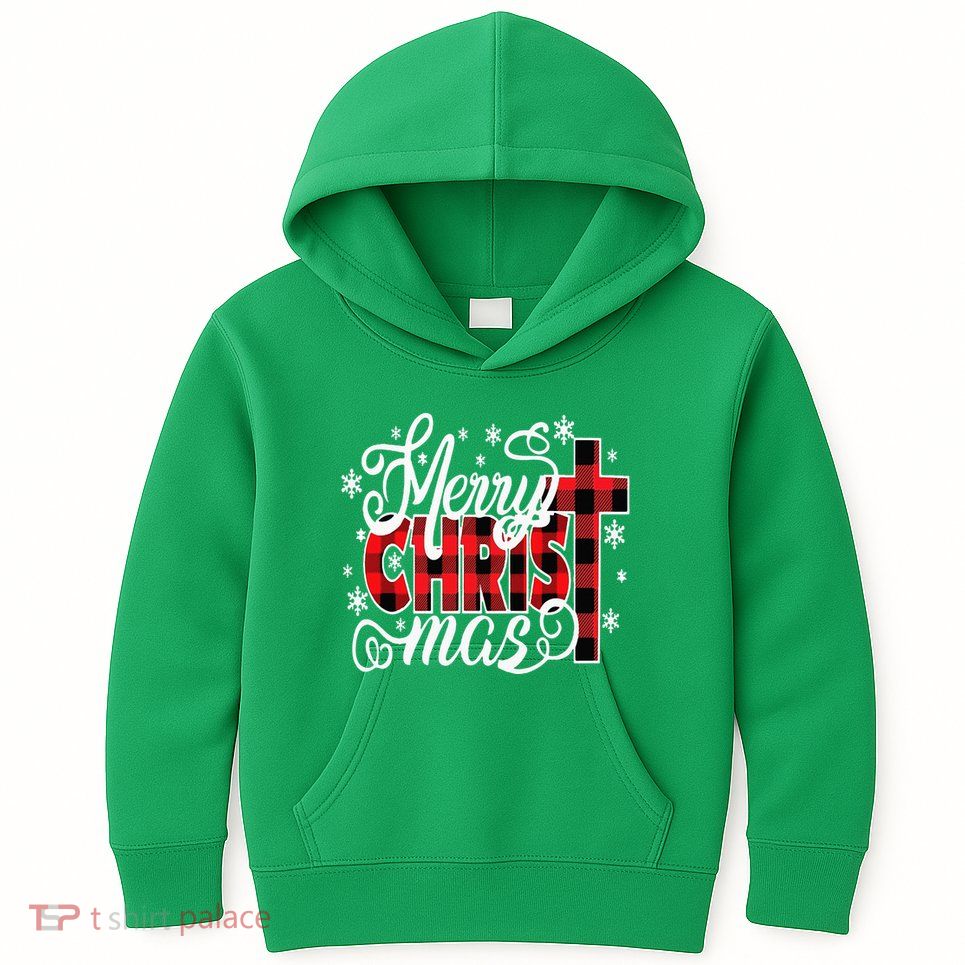 Merry Christ Mas Christian Jesus Christmas Pjs Xmas Pajamas Kids Hoodie