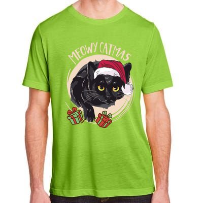 Meowy Catmas Merry Catmas Black Cat Christmas Funny Xmas Gift Adult ChromaSoft Performance T-Shirt