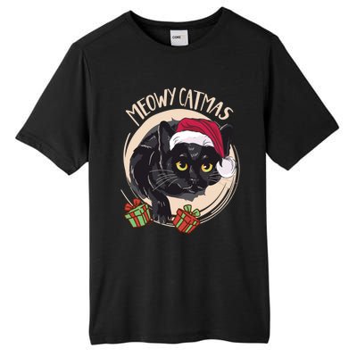 Meowy Catmas Merry Catmas Black Cat Christmas Funny Xmas Gift Tall Fusion ChromaSoft Performance T-Shirt