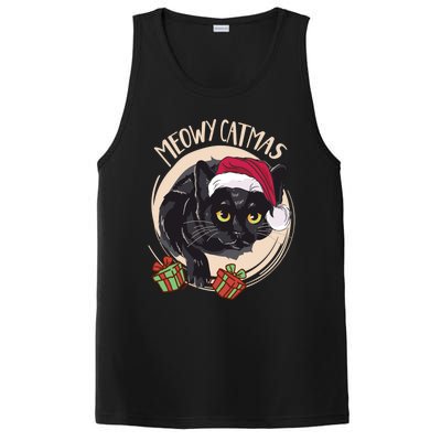 Meowy Catmas Merry Catmas Black Cat Christmas Funny Xmas Gift PosiCharge Competitor Tank