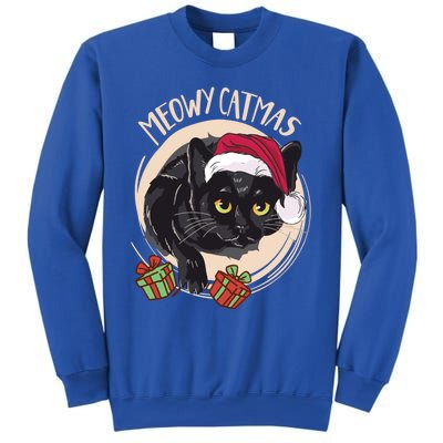 Meowy Catmas Merry Catmas Black Cat Christmas Funny Xmas Gift Sweatshirt